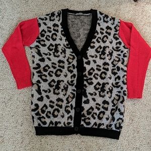 Medium button up leopard print sweater